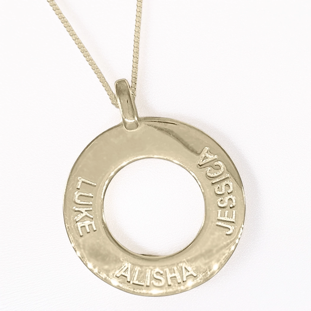 Personalised Family Circle Name Necklace Pendant