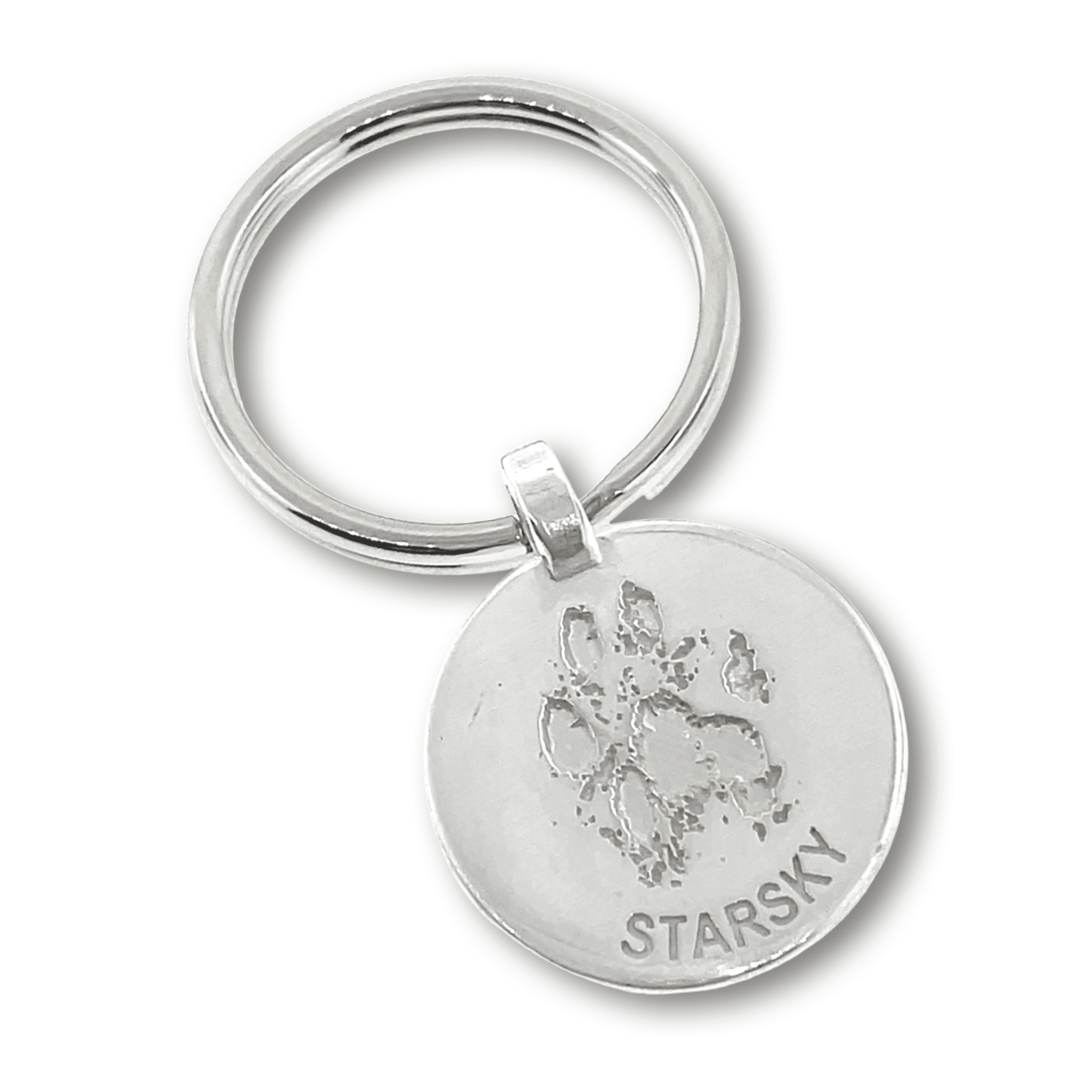 Round Pet Print Keyring | Sterling Silver | Uneik Jewellery
