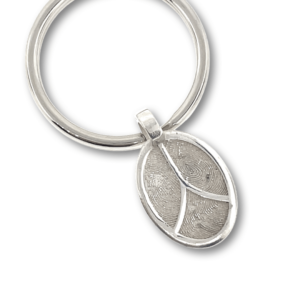 trio oval fingerprint keyring