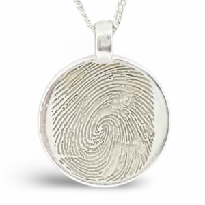 Fingerprint Jewellery Original Round ... Single Print || Sterling Silver