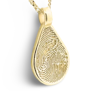 Fingerprint Jewellery Tear shaped ... Single Print || 9ct Gold