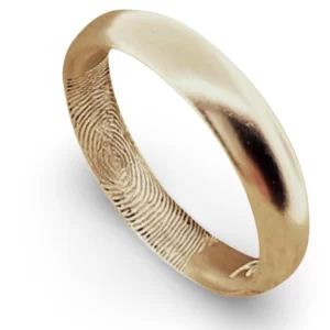 Fingerprint Band Ring - One Fingerprint on Inside of Ring || 9ct Gold