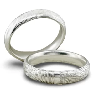 Fingerprint Ring - One Fingerprint on Outside of band || Sterling Silver