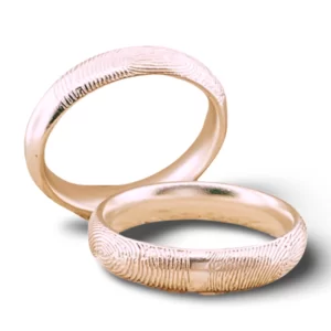 Fingerprint Band Ring - One Fingerprint on Outside of Ring || 9ct Gold