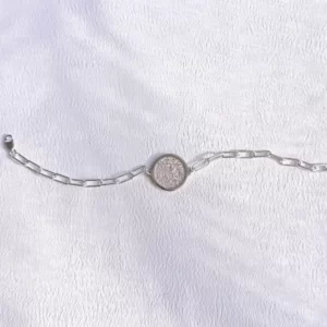 fingerprint disk on paperclip bracelet
